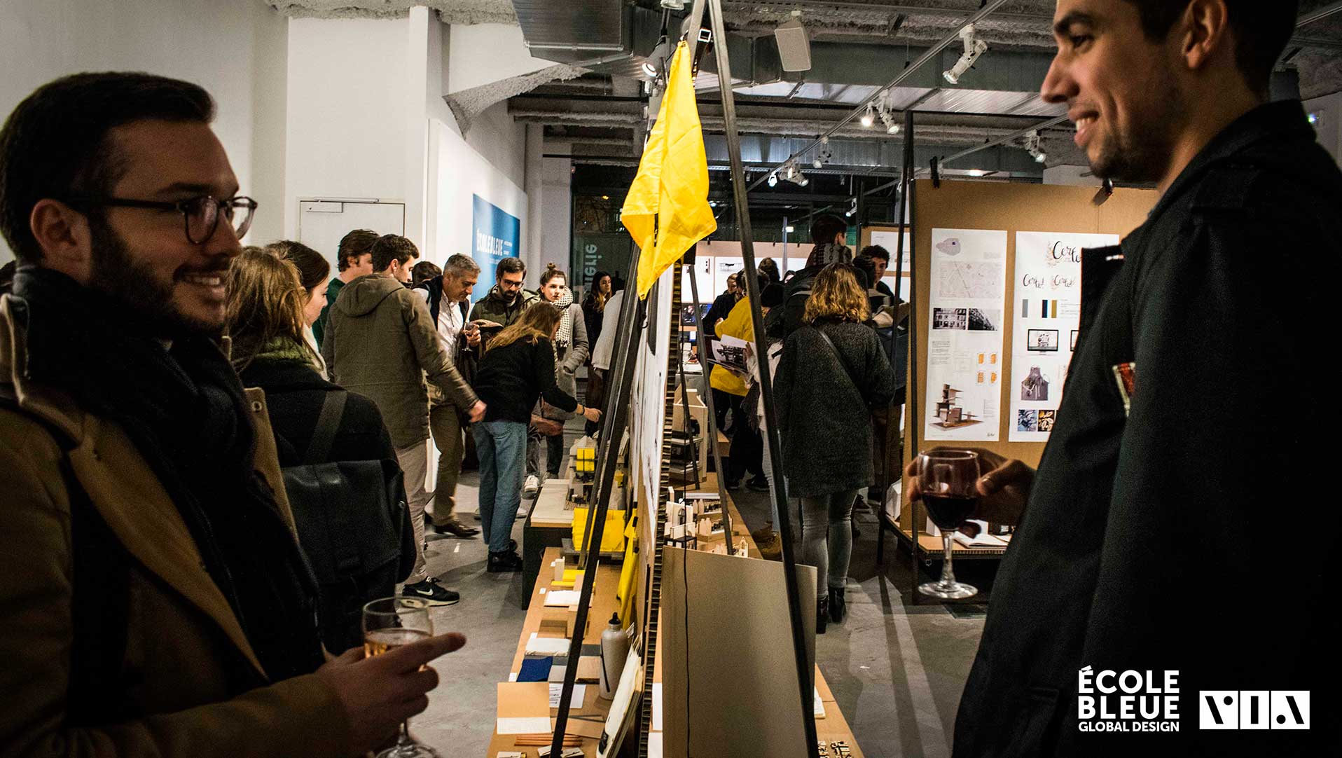 exposition au v.i.a des travaux d’étudiants en architecture d'intérieure diplôme design global 2017