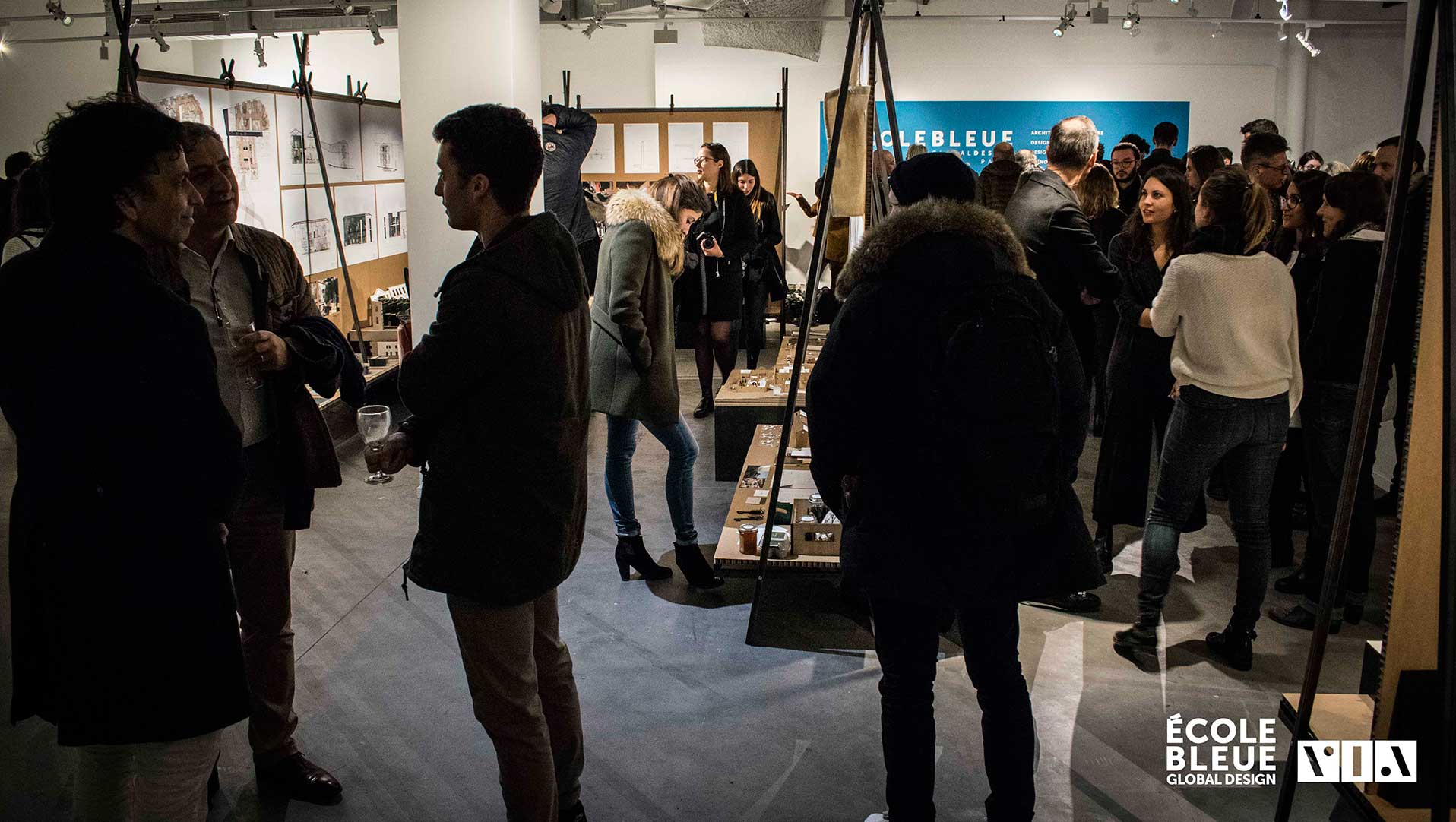 exposition au v.i.a des travaux d’étudiants en architecture d'intérieure diplôme design global 2017