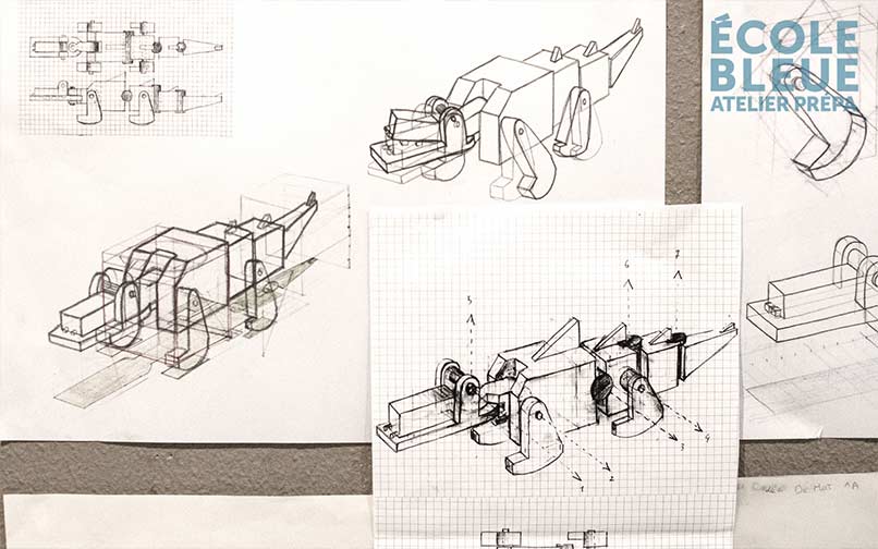 sélection de travaux d’étudiants en année préparatoire design architecture intérieure